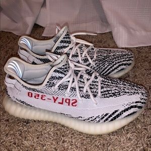 Zebra yeezys size 9.5 (mens)